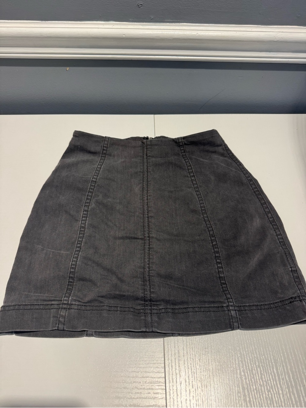 Free People Washed Black Paneled Mini Skirt